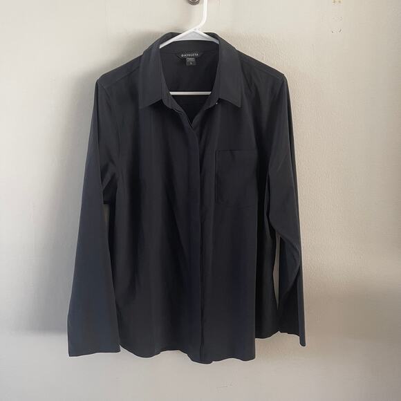 Athleta Tops - Athleta Everlasting Top Womens Large Black Athletic Performance Short Sleeve